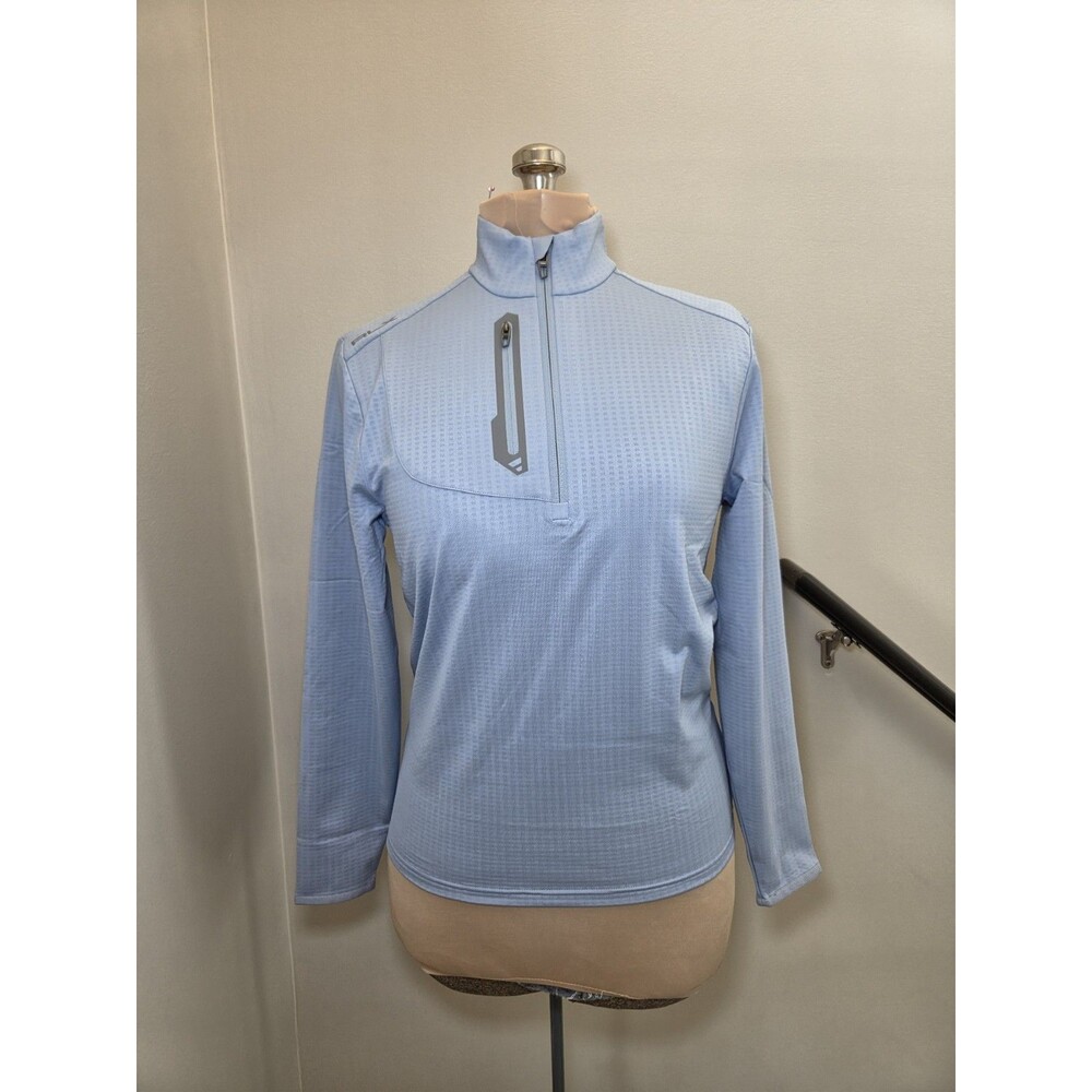 RLX Ralph Lauren Performance Jersey Quarter Zip Pullover Sz S Light Blue Golf